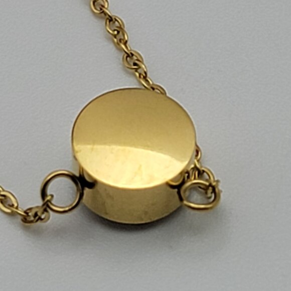 Plunder Design Clear Cubic Zirconia Pendant Necklace Gold Tone Dainty 17" Adj. - Picture 5 of 6